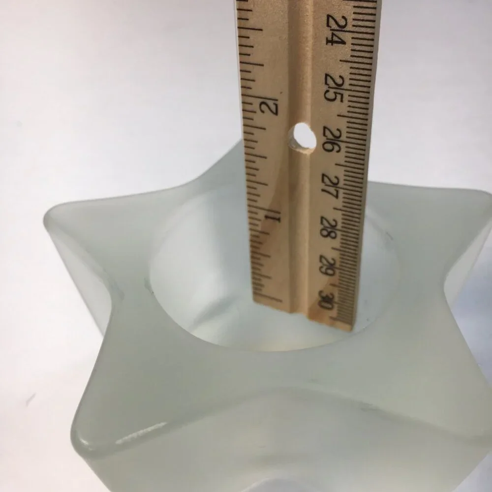 Ikea 2 Star Shaped Frosted Glass Candle Tea Light Holders 1.5